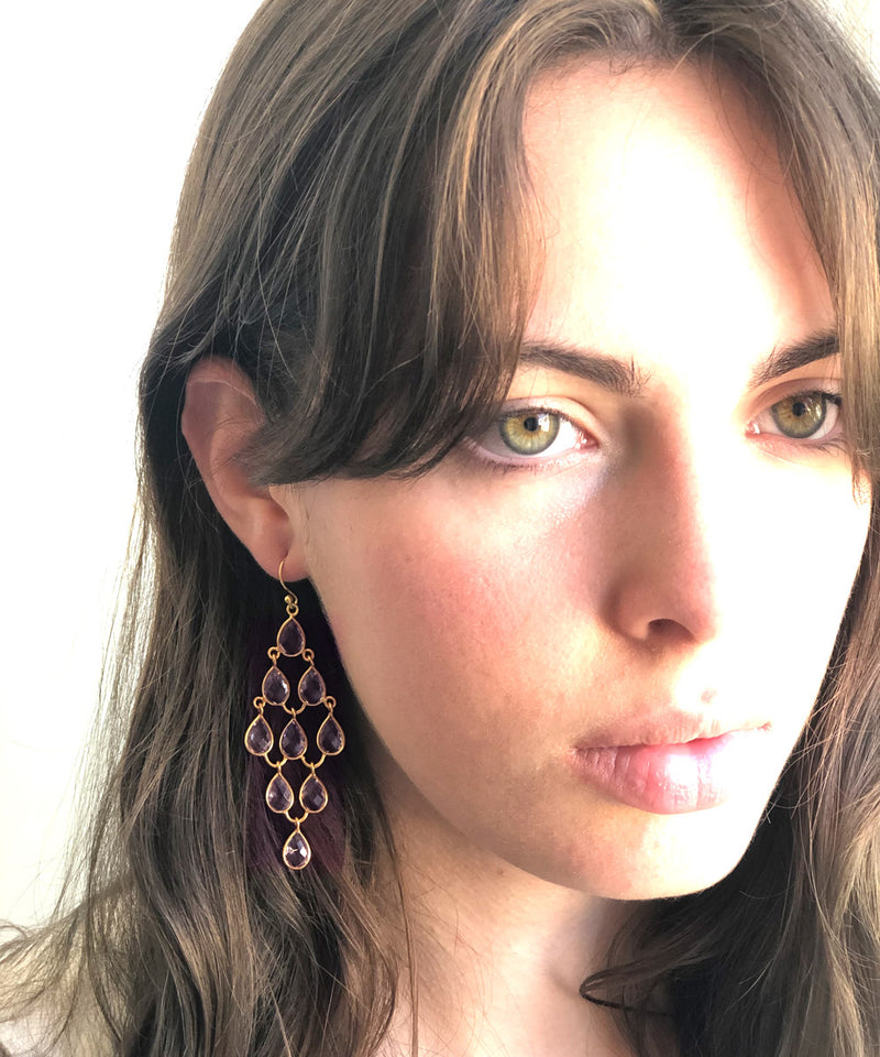 Boucles d'oreilles quartz rose