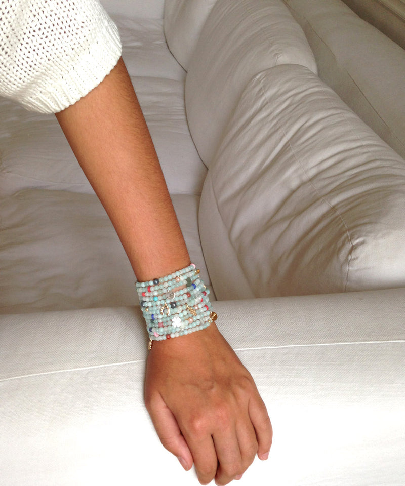 Bracelets amazonite et charms  Lucky 13  - Lara Curcio Jewelry