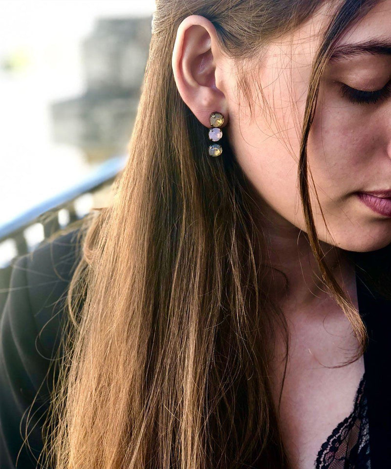 Boucles d'oreilles cristaux Swarovski pastel créateur Boucles d'oreilles