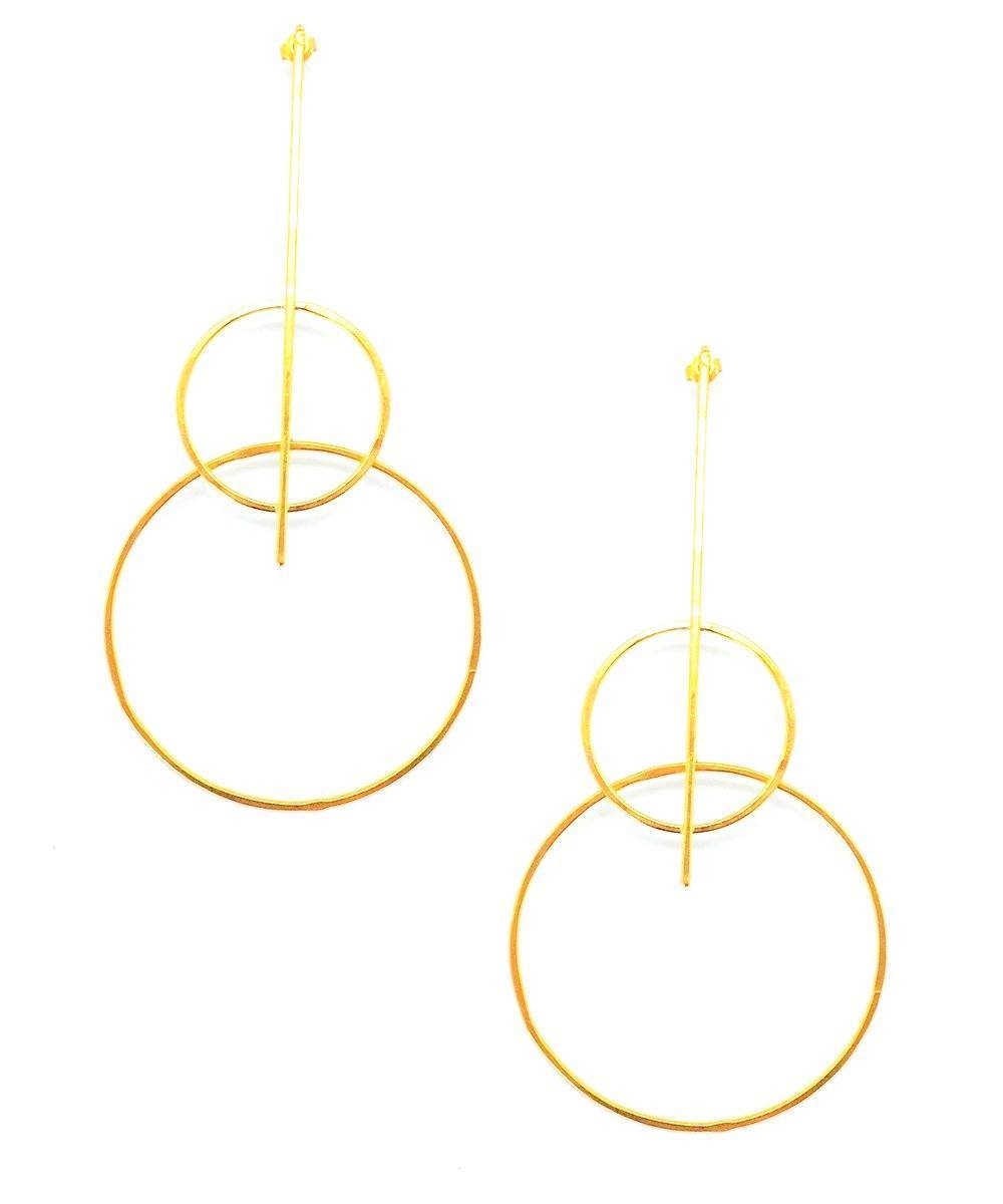 Boucles d'oreilles duo d'anneaux dorés - "Constellations" eloise fiorentino