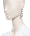 Boucles d'oreilles style art déco en jade, marcassites et argent créateur Boucles d'oreilles