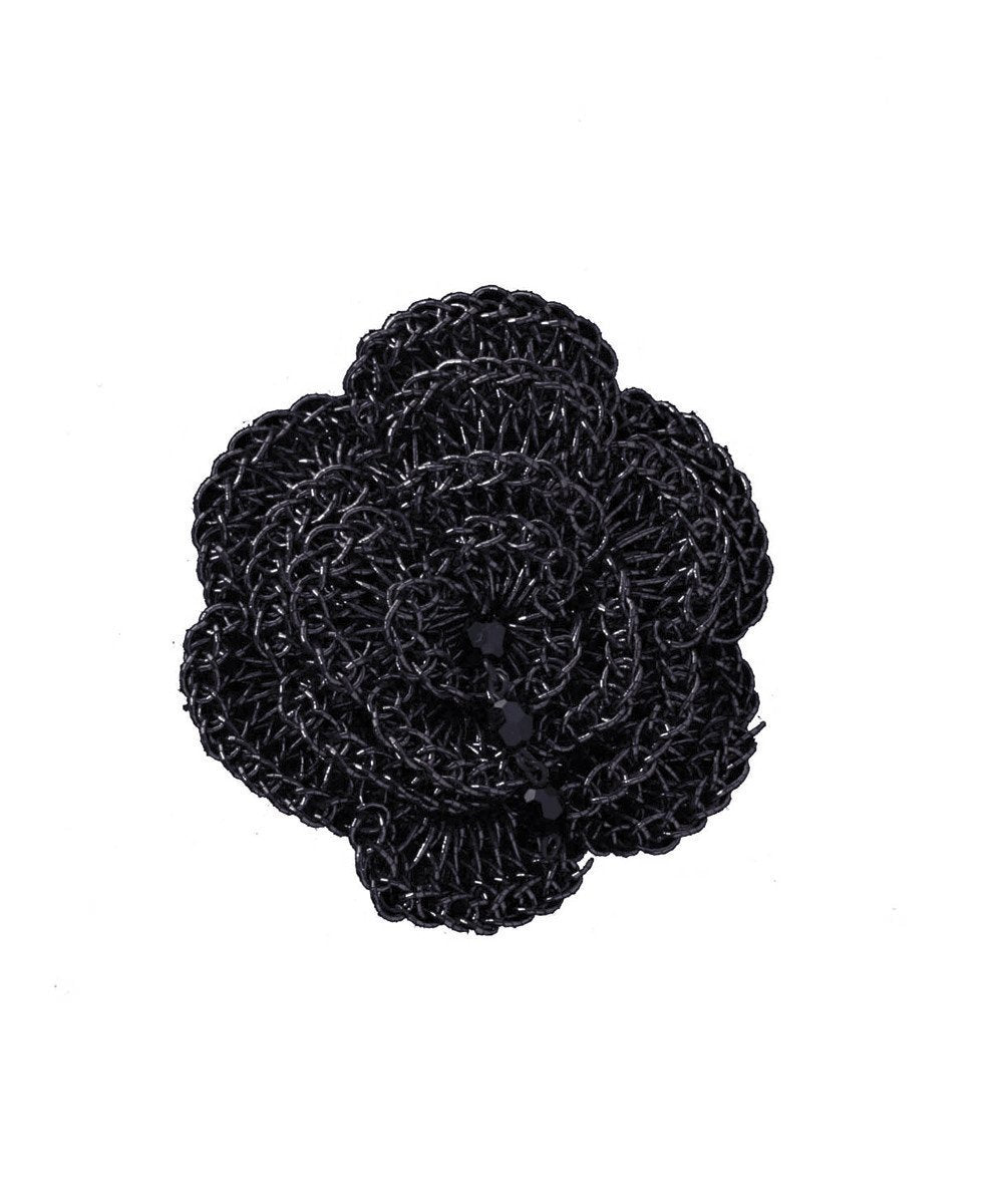 Broche Fleur crochetée - Noir - Betty Gabrielle