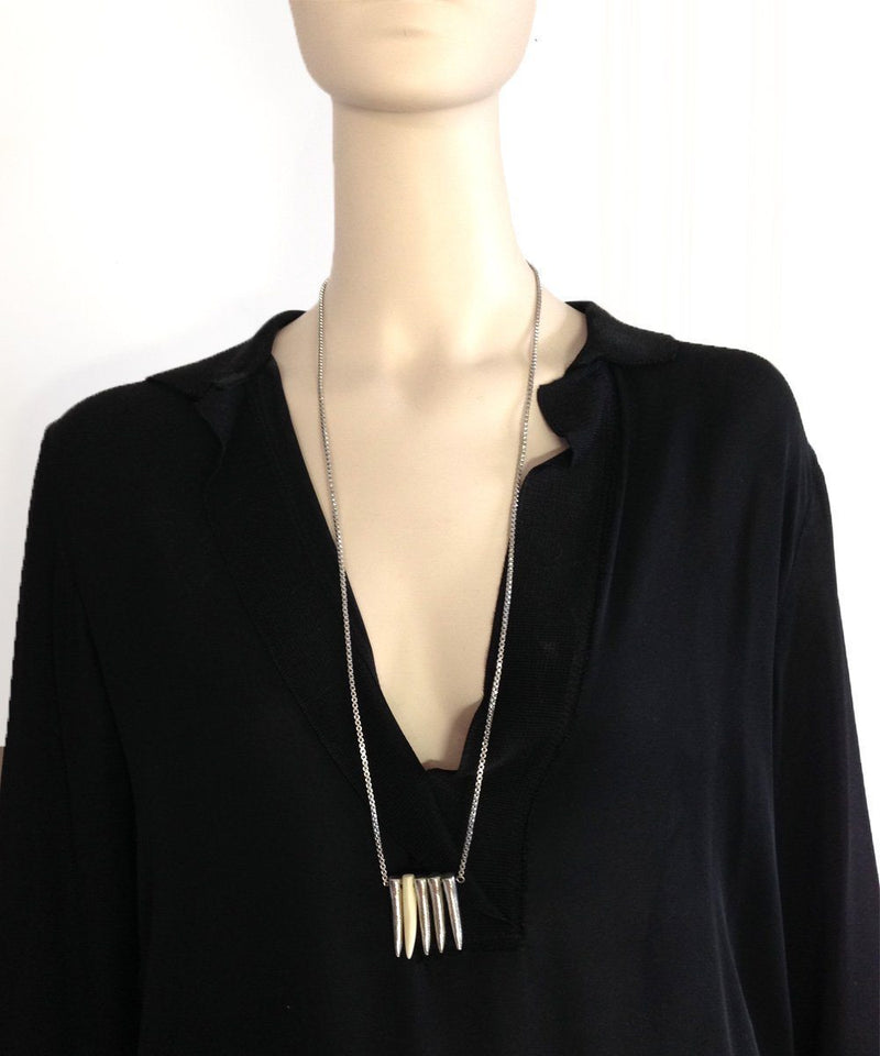 collier-rock-gris-métal Editions LESSisRARE Bijoux