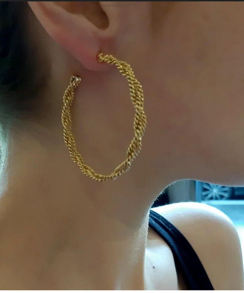 Créoles tressées dorées - Poggi