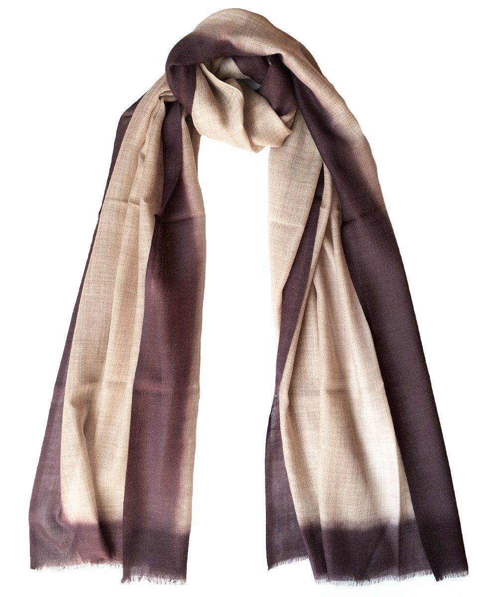 Echarpe Tie and Dye en laine beige - Editions LESSisRARE