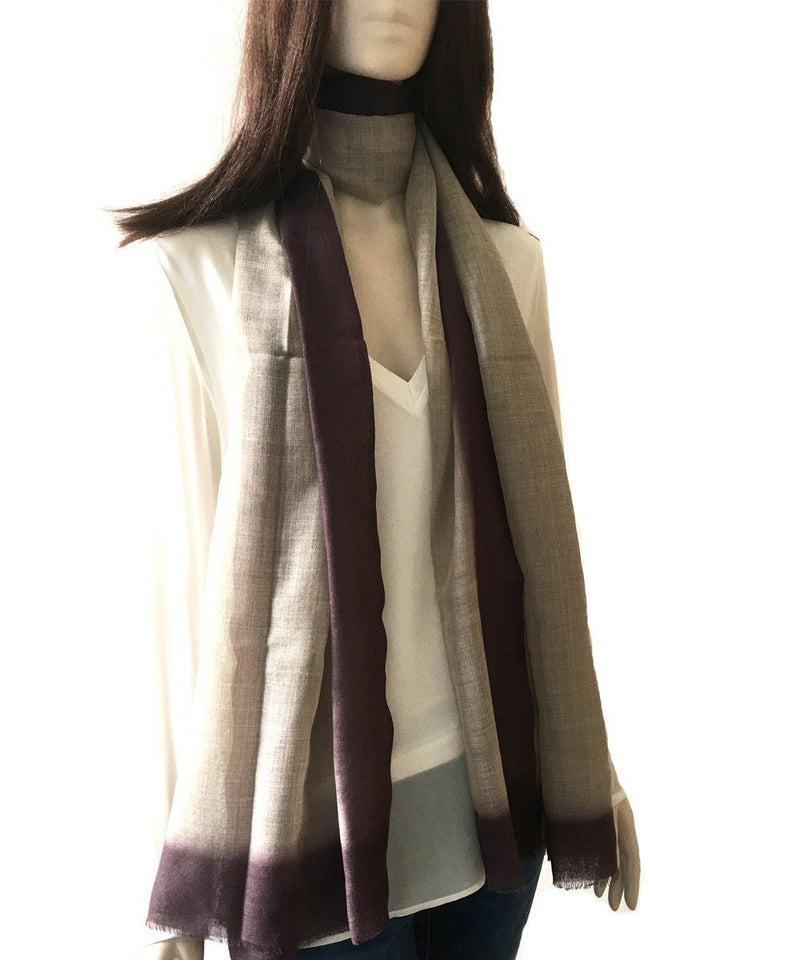 Echarpe Tie and Dye en laine beige - Editions LESSisRARE