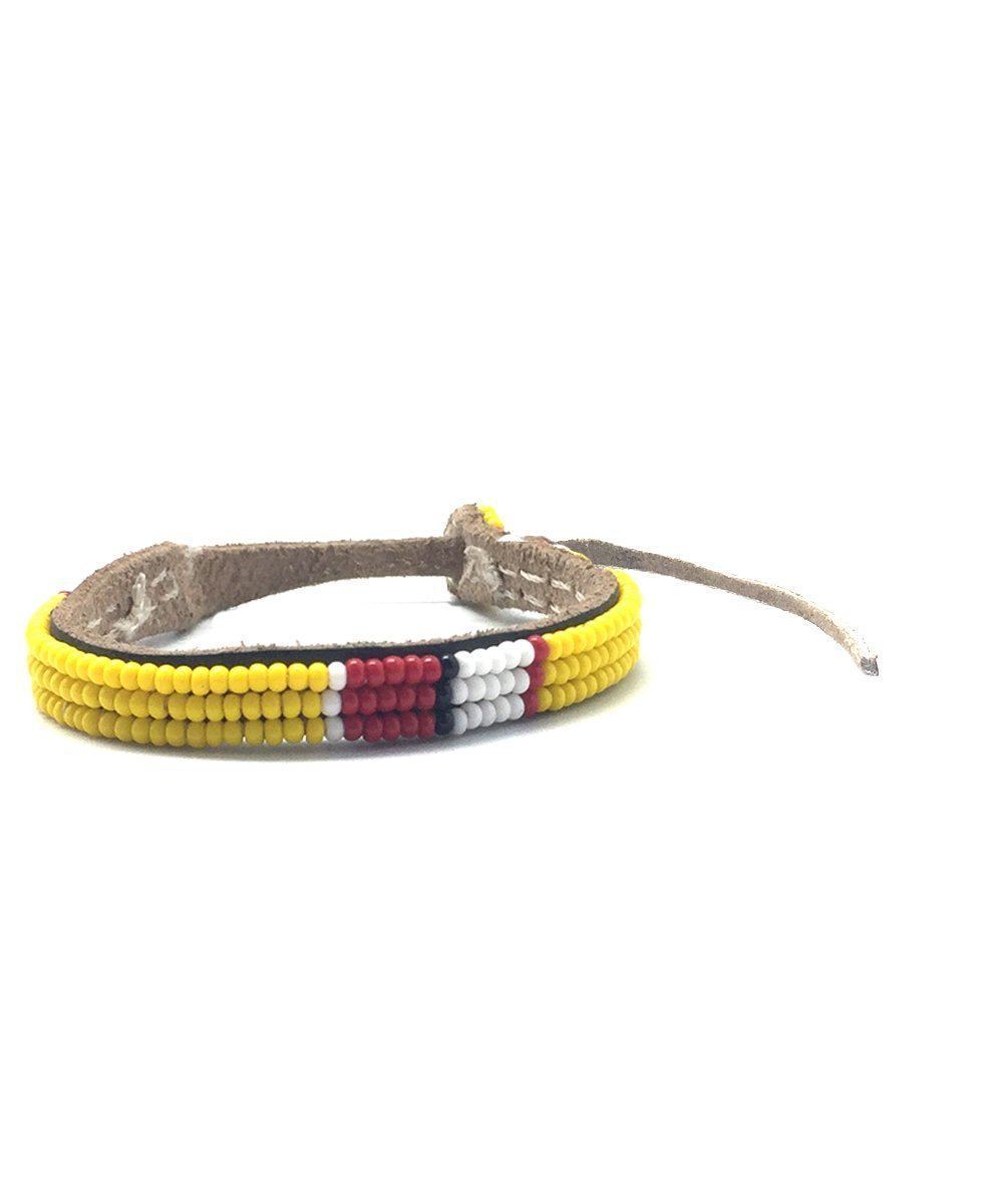 Bracelet de perles Africain jaune - Editions LESSisRARE Bijoux