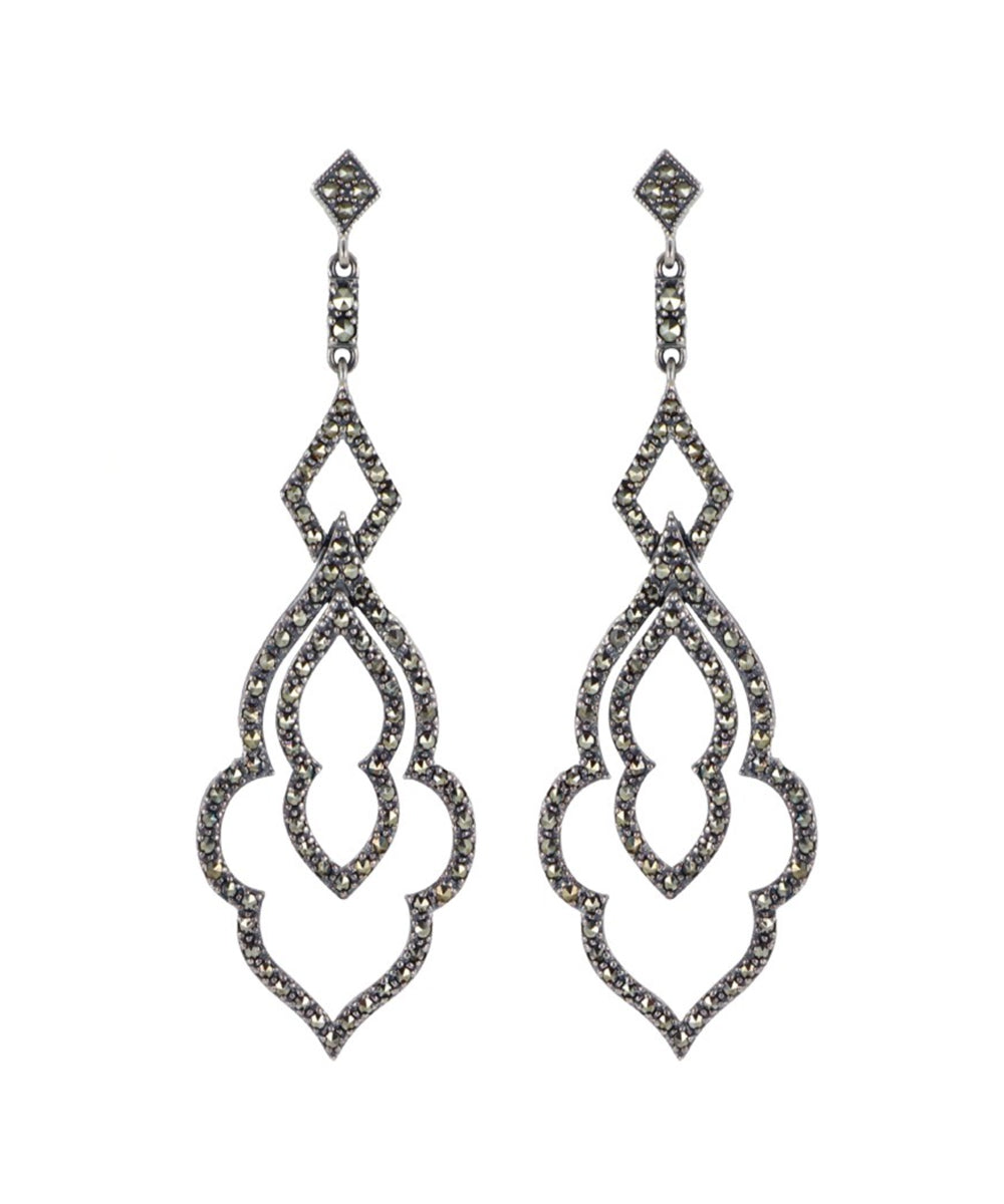 Boucles d'oreilles argent et marcassites - Métron