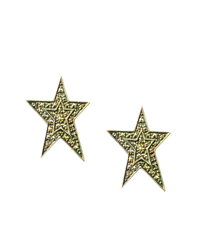 Boucles d'oreilles Etoiles en argent et marcassites