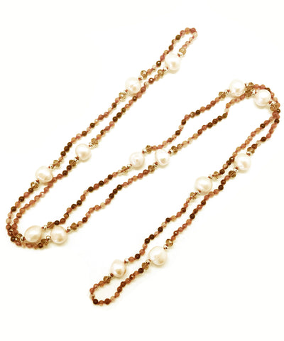 Collier perles et agates ambres - Editions LESSisRARE perles