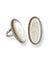 Long oval art deco mother-of-pearl ring in silver and marcasites