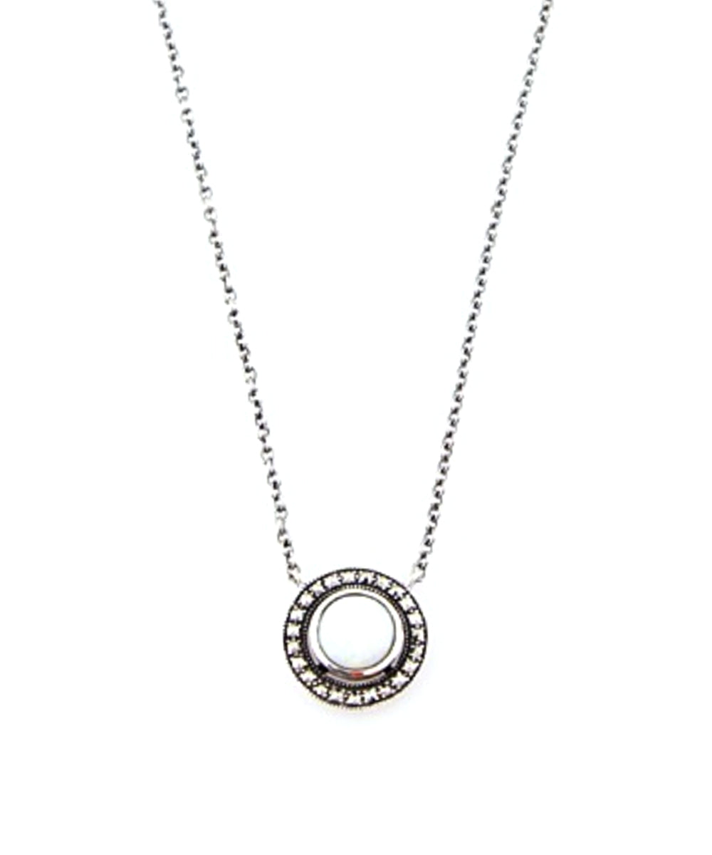 Pendentif opale, argent et marcassites- Métron