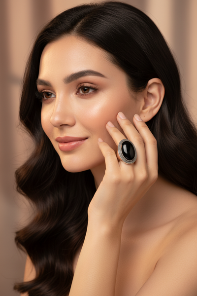 Bague onyx proportions réalistes