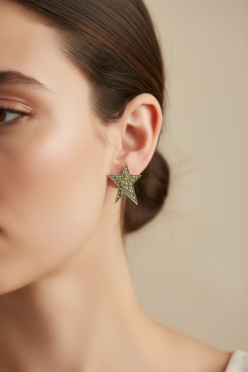 Boucles d'oreilles Etoiles en argent et marcassites