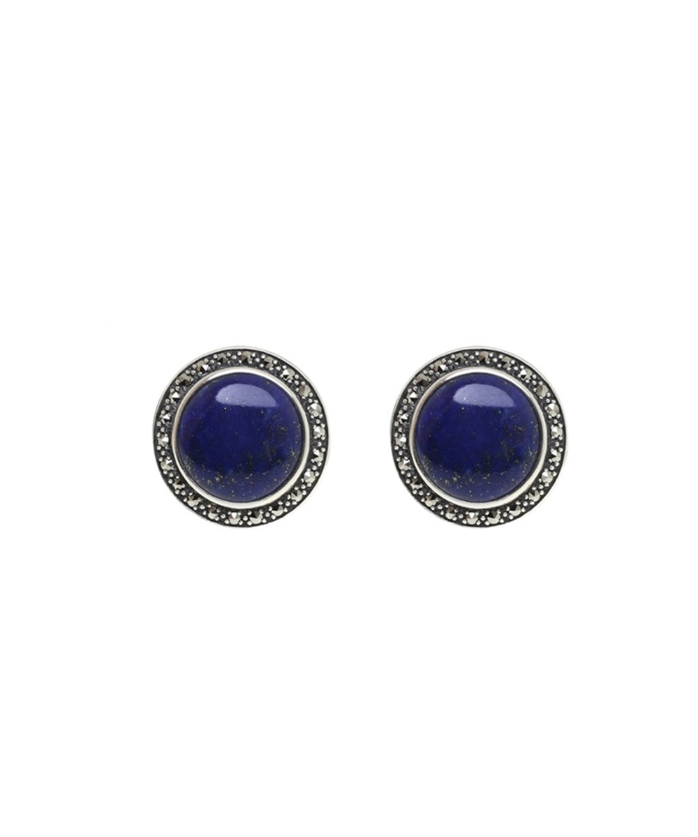 Boutons de manchette Lapis Lazuli et marcassites