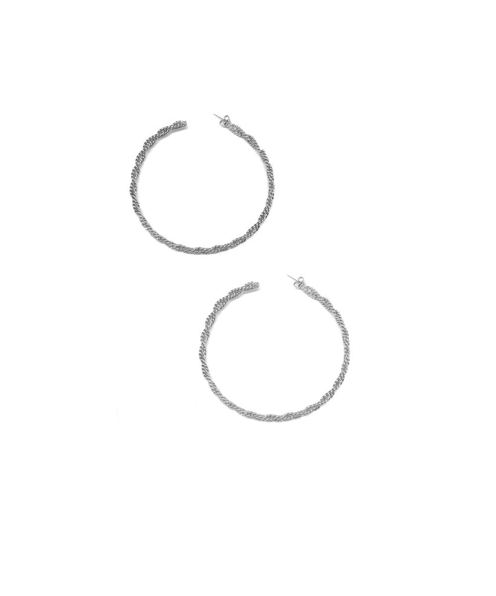 Créoles tressées argent - Poggi