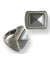 Large cabochon hematite ring, silver and art deco style marcasites