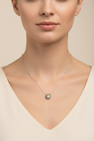 Pendentif quartz lemon ras de cou