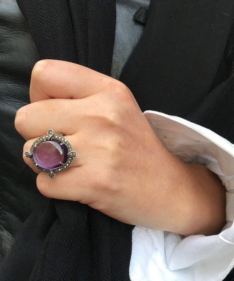 Grosse-ring amethyst-art deco