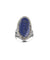 Lapis Lazuli art deco oval ring in silver and marcasites
