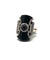 Art Deco onyx and marcasite ring with a central pearl