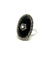 Silver Marcasite onyx ring and cultured pearl art deco style