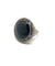 Ring onyx round, silver and marcasites - Metron