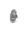 Oval art deco ring in marcasites and silver