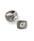 Silver ring, zirconium oxide, art deco style marcasites