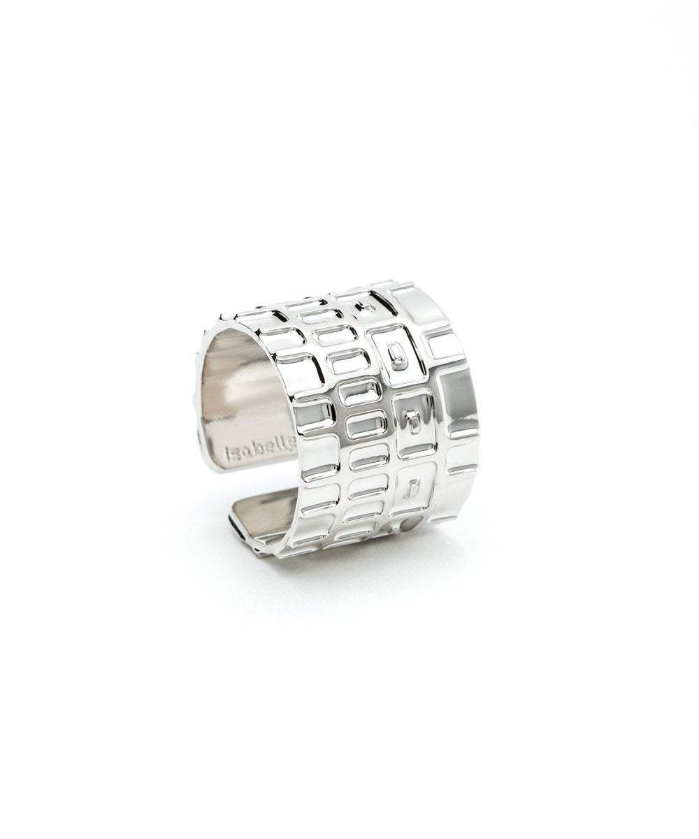 Bague large Gearing argent créateur Bague
