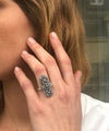 Antique style ring in marcasites and silver