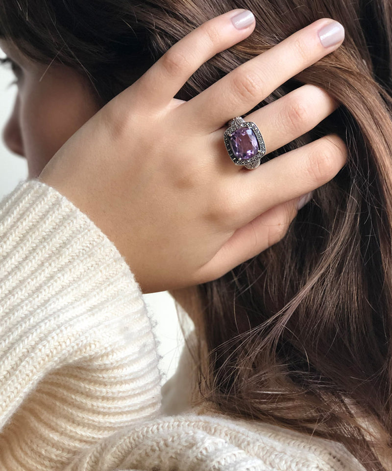 Amethyst art deco ring art deco designer