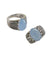Blue jade ring in silver and marcasites front and side