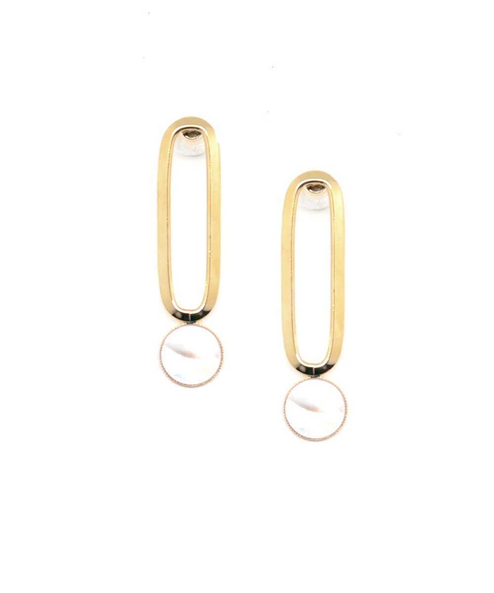 Boucles d'oreille nacre dorées Shape M créateur Boucles d'oreilles