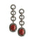 Carnelian, marcasite and silver art deco circle earrings