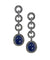 Boucles d'oreilles art déco cercles en lapis lazuli marcassites et argent