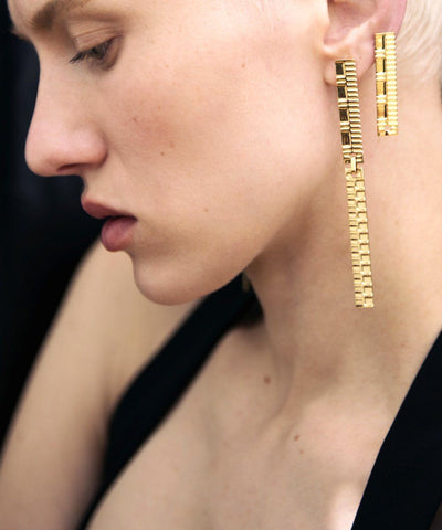 Mixed golden earrings Gearing designer earrings