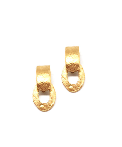 Carole saint germes small golden hoop clip earrings