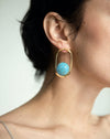 Boucles d'oreille 70 turquoises- Isabelle Michel
