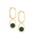 Long golden malachite earrings Shape XL designer Earrings