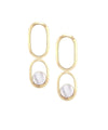 Long golden mother-of-pearl earrings Shape XL designer Earrings
