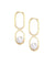 Long golden mother-of-pearl earrings Shape XL designer Earrings