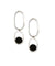 Long silver onyx earrings Shape XL designer Earrings