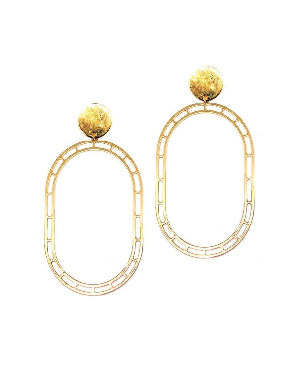 Boucles d'oreille longues dorées STORE créateur Boucles d'oreilles