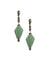 Boucles d'oreilles jade pendantes losanges en argent et marcassites