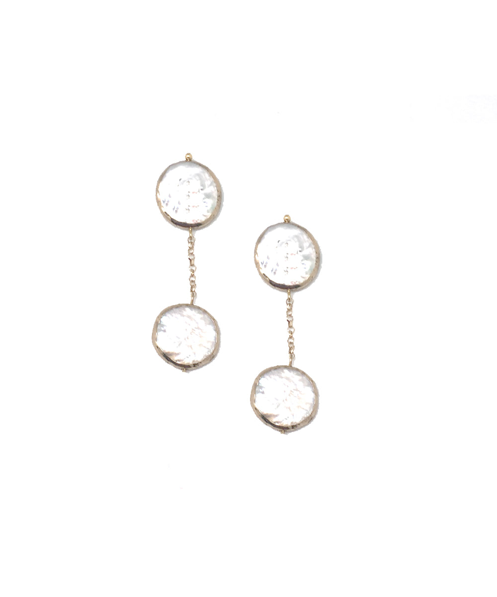 Boucles d'oreilles nacre 2 pastilles- Fonsi
