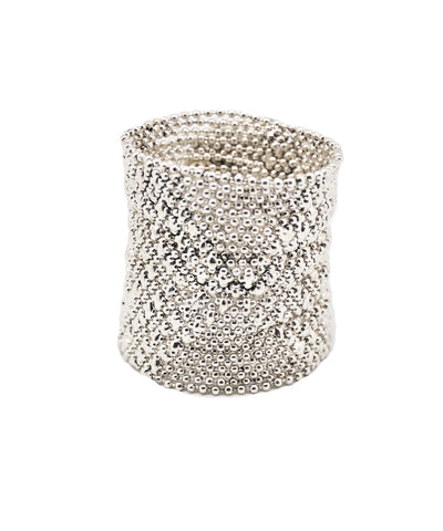 Silver mesh cuff bracelet - Editions LESSisRARE Bijoux