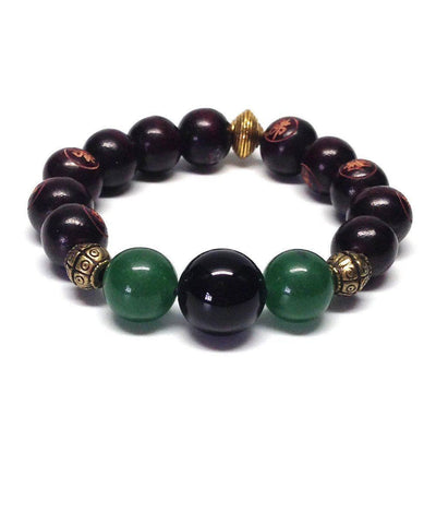 jewels-of-mala bracelet-mala-Tibetan-agate-green onyx