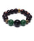 Tibetan mala bracelet with green agates and onyx - Jewels of Mala
