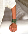 Bracelets manchette charms agates vertes Lucky 13  - Lara Curcio Jewelry